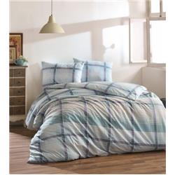 Kristal Ranforce Çift Kişilik Nevresim Takımı Şimal Mavi