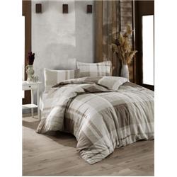 Kristal Ranforce Tek Kişilik Nevresim Takımı Atlas Kahve