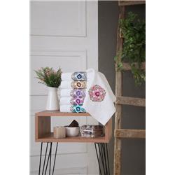 Fiesta 2879 Bukle 3D Nakışlı Soft Sinem Havlu 30x50 cm 6lı