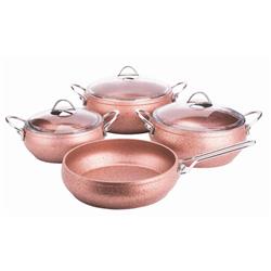 Özkent K-541 Güveç Granit 7 Parça Tencere Seti Metal Sap Rose Gold