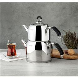 Nehir Modern Çelik Çaydanlık Takımı Orta