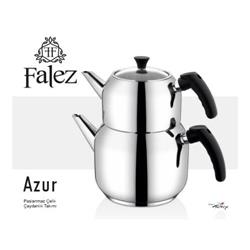Falez Azur Çelik Çaydanlık Takımı Orta Boy -Renkli-